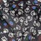 1 Yard Blackened Pearl Multi Color Tossed Floral Gingham Silk Georgette Fabric 44 Inch Width